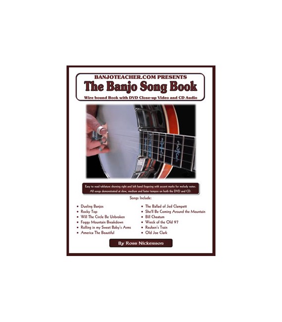 The Banjo Song Book - By Ross Nickerson Spiral Bound Book/CD/DVD