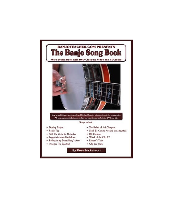 The Banjo Song Book By Ross Nickerson Spiral Bound Bookcddvd - 