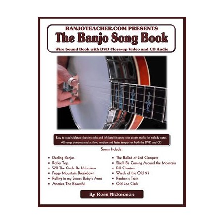 The Banjo Song Book - By Ross Nickerson Spiral Bound Book/CD/DVD