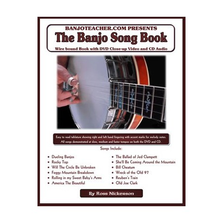 The Banjo Song Book By Ross Nickerson Spiral Bound Book CD and DVD