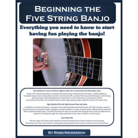 Beginning the Five-String Banjo Book, DVD and CD by Ross Nickerson