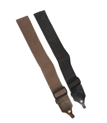 Strap - Banjo Strap with Special Leather Tabs - Black