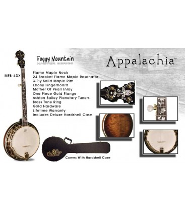 Morgan Monroe Appalchia Banjo with Hard Case and Free US Shipping
