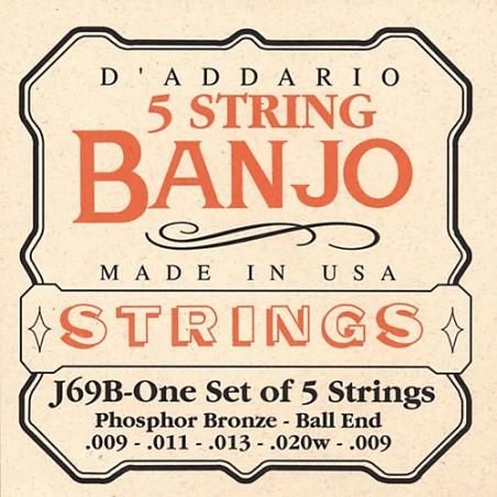 D'Addario Phosphor Bronze Light Ball End String - J69B