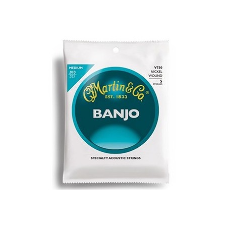 Medium Gauge Banjo Strings - 5-string - Martin Vega- V730