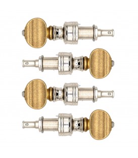 Rickard Cyclone 10:1 High Ratio Banjo Tuners - Brass Buttons - Set of 4