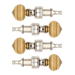 Rickard Cyclone 10:1 High Ratio Banjo Tuners - Brass Buttons - Set of 4