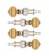 Rickard Cyclone 10:1 High Ratio Banjo Tuners - Brass Buttons - Set of 4