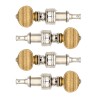 Rickard Cyclone 10:1 High Ratio Banjo Tuners - Brass Buttons - Set of 4