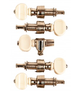 Rickard Cyclone 10:1 High Ratio Banjo Tuners - Set of 5 - Nickel with Pearl Buttons