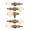 Rickard Cyclone 10:1 High Ratio Banjo Tuners - Set of 5 Nickel with Pearl Buttons