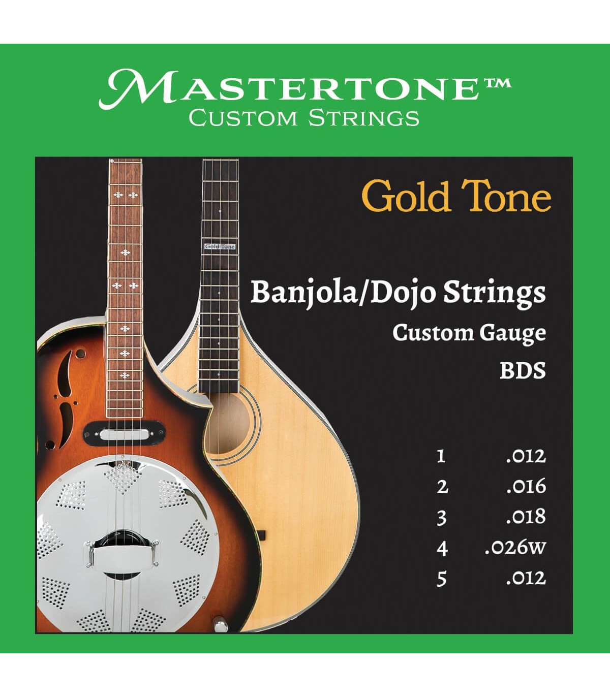 Custom Gauge Banjo Strings Banjola Dojo Or Tuning to Open E or F