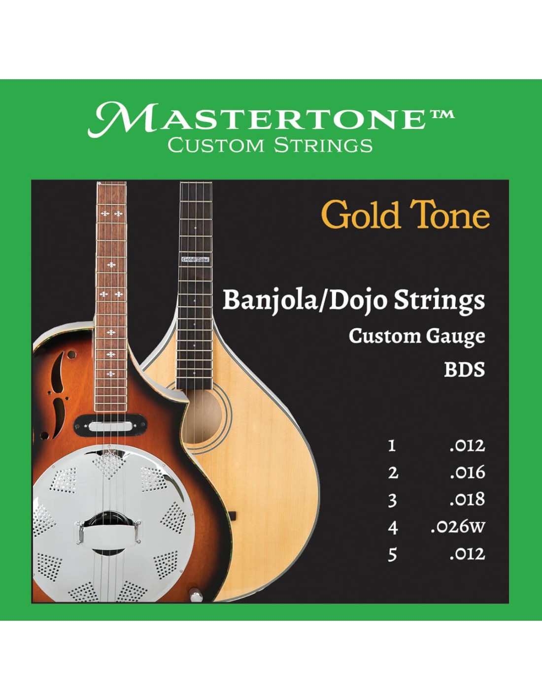 Custom Gauge Banjo Strings Banjola/Dojo Or Tuning to Open E or F