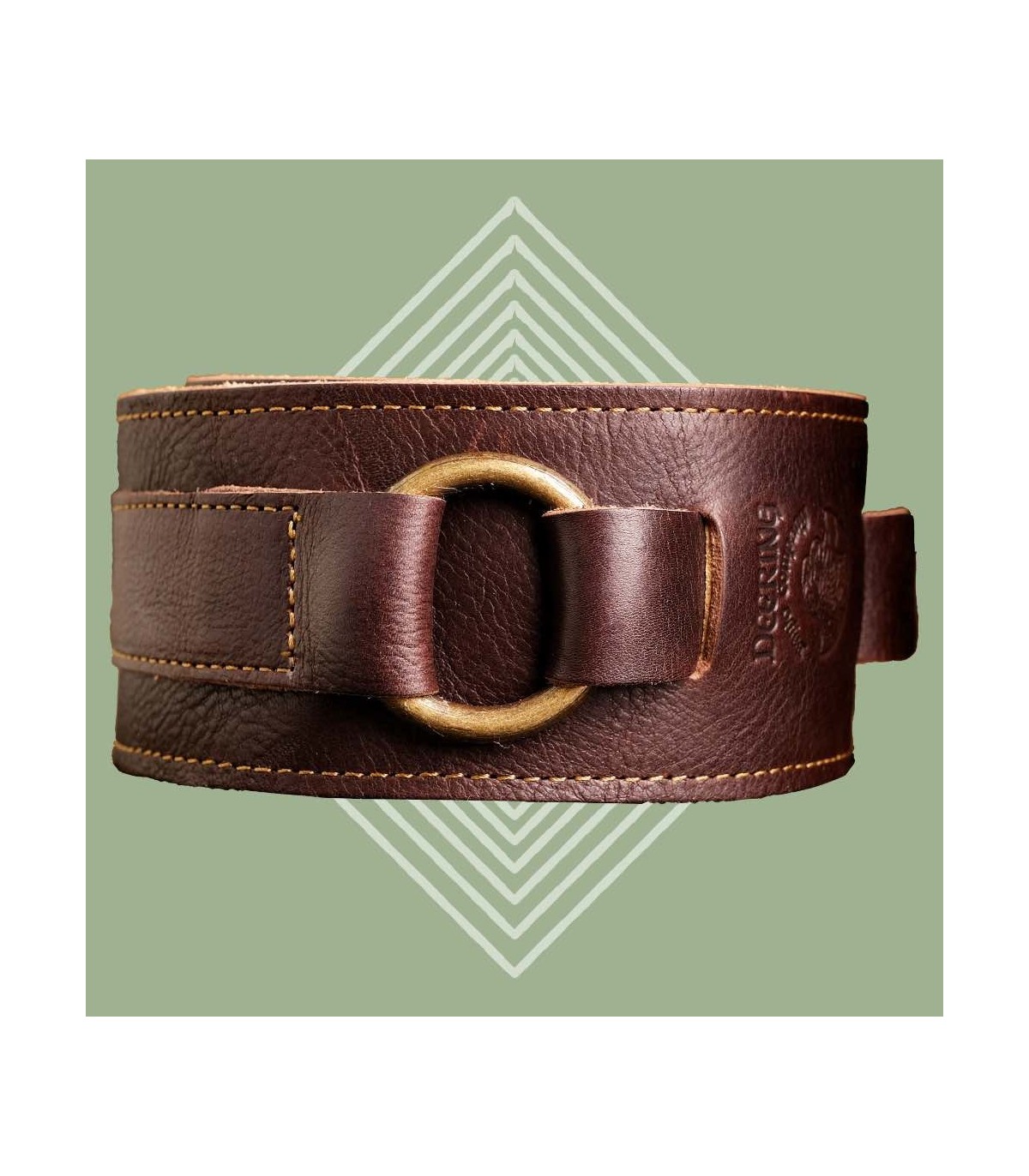 Deering Lalyered Stitched Leather Banjo Strap