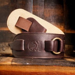 Deering Lalyered Stitched Leather Banjo Strap